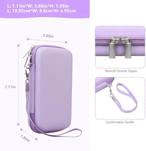 Supmay Hard Travel Case for My Arcade Data East Pocket Player, Portable Video Game System Handheld Game Protection Case with Mesh Pocket for Batteries and USB-C Cable, Purple - Image 3