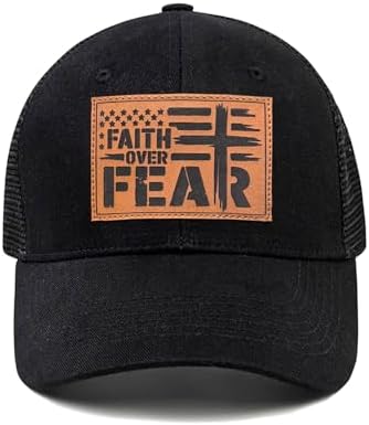Hat for Men Women, Baseball Cap Gifts for Men Women, Adjustable Cotton Leather Patch Trucker Baseball Cap by Unknown
