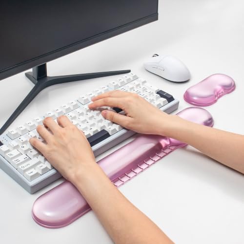 Gel Wrist Rest for Keyboard and Mouse, Pink Wrist Rest Set - Image 2
