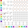 Mudder 95 Pcs 4-Pin LED Strip Connectors for SMD 5050 RGB, Solderless T L X Shaped PCB by Mudder