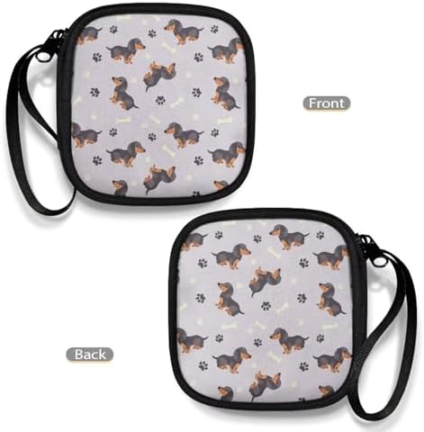 Dachshund Print Earbuds Case Portable Earbuds Carrying Case, Portable Earphone Bag Phone Accessories Organizer with Handle for Earphone, in-Ear Headphones - Image 4