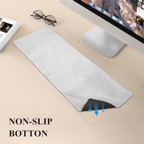 Gaming Desk Mat with Keyboard Wrist Rest Set, 4 in 1 Mouse Pad Set | White Large Mouse Pad& Cloud Keyboard Wrist Rest& Mouse Wrist Rest&Coaster, Comfort and Support for Typing and Gaming - Image 6