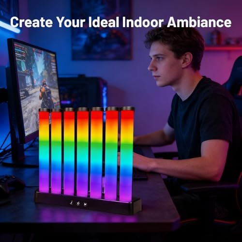 AVEKI RGB Table Lamp, Color Changing Gaming Light with Music Sync, USB Powered Desk Lamp for Gaming Room Decor Pictures Ambient Lighting (B-Rectangular) - Image 5