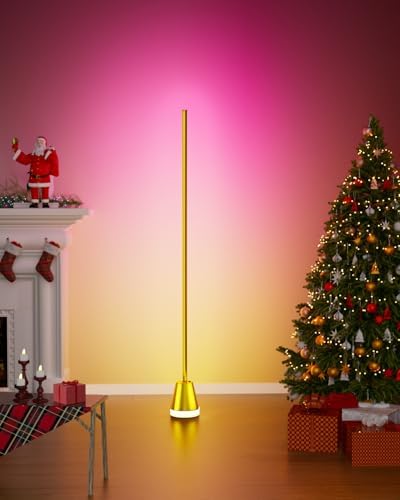 Keepsmile Smart RGB LED Corner Floor Lamp,172 LEDs Bright Standing Lamps for Living Room with APP and Remote,Modern Floor Lamp with Music Sync and 16 Million Colors, Ambient Lighting for Bedroom Gold - Image 4