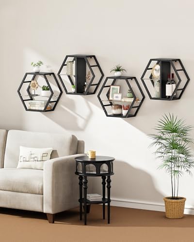 CHOEZON 18.9 inch Gaming Floating Shelves, Hexagon Shelves, Set of 2 - Image 6