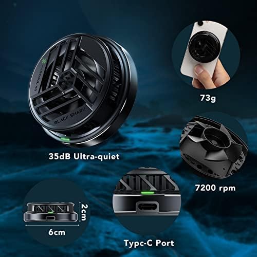 Black Shark Magnetic Cooler for MagSafe iPhone 12/13/14/15 Series, Portable Cooling Fan, Gaming Semiconductor Cooling for Android/Tablet/iPad - Image 5