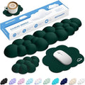 Cloud Wrist Rest Keyboard Cushion and Cloud Mouse Pad, Dark Green | 4-in-1 Ergonomic Cloud Keyboard Wrist Rest Set, Memory Foam, Arm Support for Palm, Cute Desk Accessory for PC Gaming Setup by Unknown