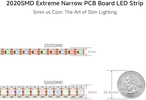 BTF-LIGHTING WS2812B LED Strip IC RGB 5mm 2020SMD DC5V 9.8FT 160LED/m - Image 2
