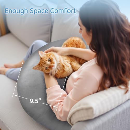 Crochet Pillow for Lap Support with Detachable Back Support, Grey - Image 4