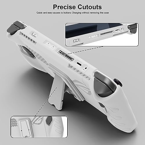 Full Protective Case with Stand Base for ROG Ally Consoles, Shockproof Gaming Protective Case Protector Cover Game Console Skin Shockproof Protector Cover Accessories (White) - Image 5