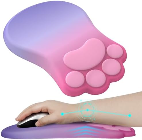 L-SPOUTTO Ergonomic Mouse Pad with Wrist Rest,Pink Mouse Pad Wrist Support by L-SPOUTTO