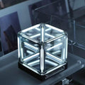 Infinity Cube Light, Infinity Mirror Cube 4D Acrylic LED Abyss Effect Touch Switch Dimmable Rechargeable Mood Night Light for Gaming Desk Office Bedroom Futuristic Decor (White) by Unknown