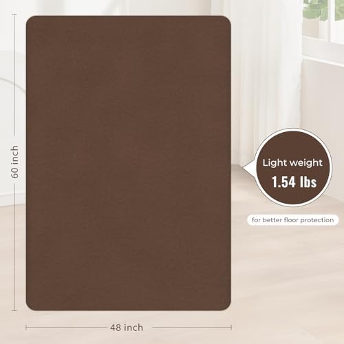 Sycoodeal Office Chair Mat for Hardwood Floor,Slip Resistant Floor Mat for Office Computer Gaming Chair,Heavy Duty Floor Protector for Rolling Chairs,Easy to Clean,Coffee(48"x60") - Image 3