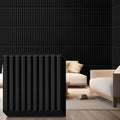 Nuanchu 32 Pcs 3D Wall Panels, 12"x12" PVC Fluted Tiles, Black by Nuanchu