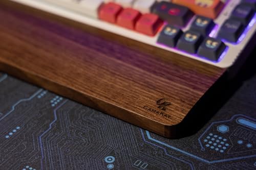 GamaKay Wooden Wrist Rest Pad, 14.17'' Compact Walnut Wood Hand Wrist Rest | Ergonomic Non-Slip Palm Pad for Comfortable Typing and Playing for 87 Keys Mechanical Keyboard (for 85%) - Image 4