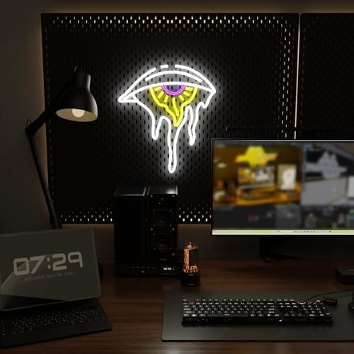 Evil Eye Neon Sign Dimmable Boho Nordic Wall Decor LED Light for Home Decor - Image 2