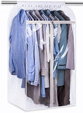 KEETDY 43" Hanging Garment Bags for Closet Storage Large Clear Window Hanging Clothes Storage Garment Rack Cover Coat Protector for Suit, Wardrobe, Bottom Enclosed by KEETDY