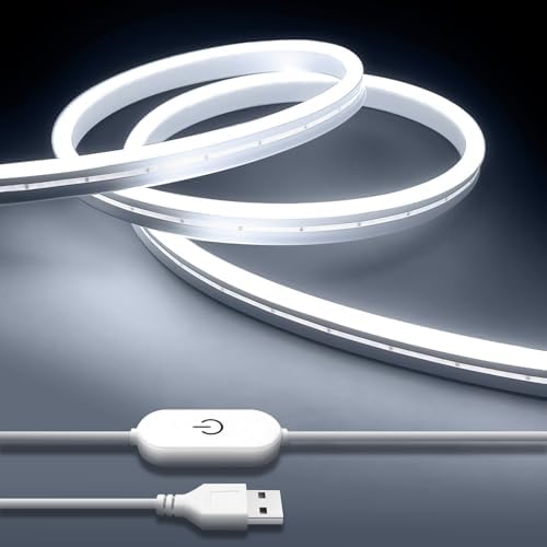 iNextStation 6.56FT 5V USB LED Strip Lights White Flexible Neon Rope Lights by inextstation