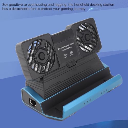 GOWENIC RGB Docking Station for USB C 4K 9 in 1 Handheld Gaming Console Dock with Gigabit Ethernet, Dual Cooling Fan - Image 5