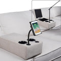 Removable Sofa Armrest with Cup Holder, PU Leather Multifunctional Couch Caddy Storage Arm rest with Power Wireless Charging Stand & LED Reading Light for Sofa Middle Seat Adjustable by beyondSMART