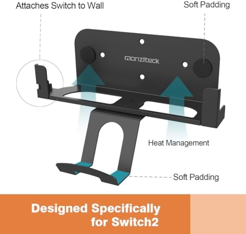 Monzlteck Wall Mount for Switch2 with Controller Holder - Image 2