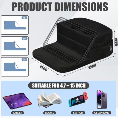 TabCouchCaddy - Couch Cup Holder Tray Pillow - Bed, Couch Caddy, Sofa, RV & Car - Holds Drinks, Snacks, Remotes, Phones, Kindle, Tablet | Bed Cup Holder (Black) - Image 2
