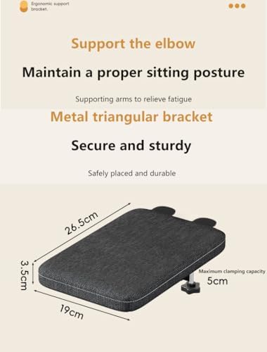 Office, Computer, Gaming arm Stand - Foldable, No Odor Ergonomic Armrest Bracket for (Black) - Image 5