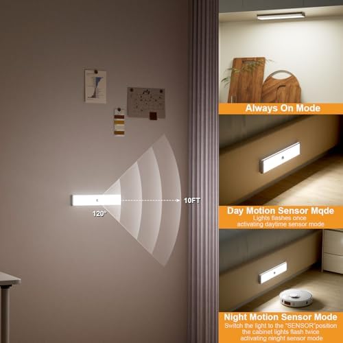 Under Cabinet Lighting Wireless,58 LED Motion Sensor Light Indoor Night Lights with Remote,Rechargeable RGB Under Cabinet Lights Bar,Dimmable Under Counter Lighting for Kitchen,Shelf(3Pack) - Image 5