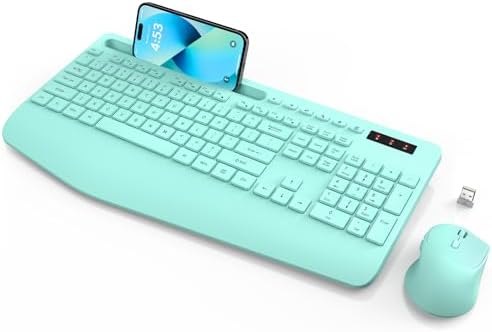 SABLUTE Wireless Keyboard and Mouse Combo, 2.4GHz, Ergonomic Wrist Rest by SABLUTE