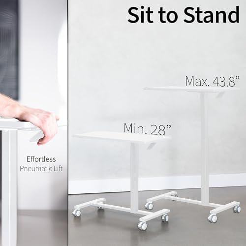 VIVO White Mobile 32 x 16 inch Over Couch Laptop Table, CART-V02L-W - Image 5