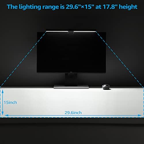 TORCHSTAR LED Computer Monitor Lamp, Auto-Dimming, CRI 97 Eye-Caring Adjustment LED Screen Light Bar, E-Reading USB Powered Monitor Light for Gaming Desk Office, Touch Control, Black - Image 5