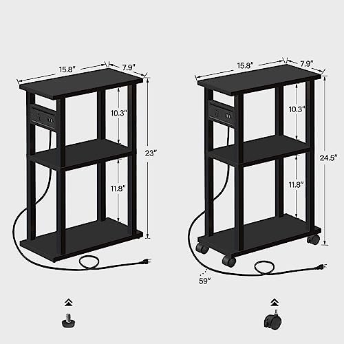 TUTOTAK Small Narrow Side Table, Set of 2 Skinny End Table - Image 3