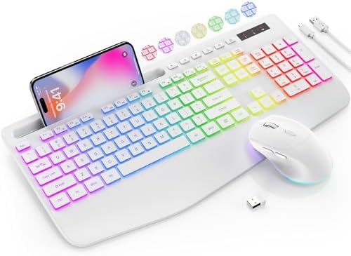 SABLUTE Wireless Keyboard and Mouse Combo - 9 Backlit Effects, RGB, 2.4Ghz by SABLUTE
