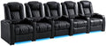 comfiroom Top-Grain Leather Home Theater Seating, Dual-Motor Power Recliner by comfiroom