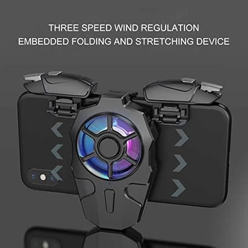 Diyeeni AK03 Mobile Phone Cooler Radiator, Phone Cooling Fan with Game Controller, RGB Light, Cellphone Heatsink Cooling with 3 Speed Fan, for for Android - Image 3