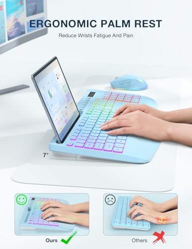 SABLUTE Wireless Keyboard and Mouse Combo, 9 Backlit Effects, RGB, 2.4GHz - Image 3