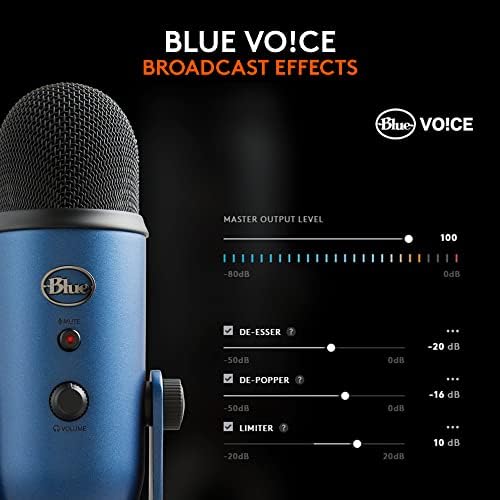 Logitech Creators Blue Yeti USB Microphone for PC, Mac, Gaming, Streaming, Podcasting, Studio and Computer Condenser Mic with Blue VO!CE Effects, 4 Pickup Patterns, Plug and Play - Midnight Blue - Image 3