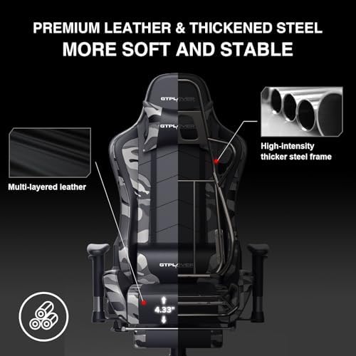 GTPLAYER Gaming Chair with Footrest Speakers Video Game Chair Bluetooth Music Heavy Duty Ergonomic Computer Office Desk Chair - Image 5