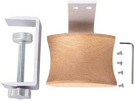 Beech Wood & Silver Clamp Type Headphone Holder Stand Hanger Bracket Wood Headphone Headset Hanger Holder Clamp Rack Hook Under Desk Table Headphone Hanger Holder for Audio,Studio&Gaming Headphones - Image 6