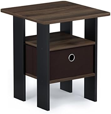 Furinno ANDREY Square Side Table, End Table, Night Stand, Columbia Walnut - Image 5