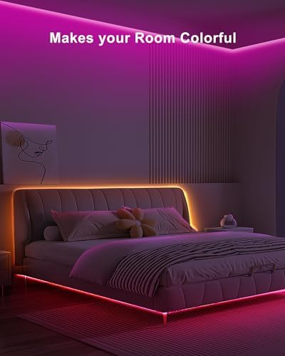 Tatazone 16.4ft Bluetooth RGB COB Led Strip Lights with Remote, Dimmable Smart App Led COB Light Strip, Color Changing Music Sync, Indoor RGB Led Lights for Bedroom, Home Decor, Party - Image 6