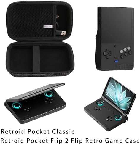 WAIYUCN Hard Carrying Case Compatible with Retroid Pocket Classic/Retroid Pocket Flip 2 Flip Retro Game Handheld Console Case (Black) - Image 2