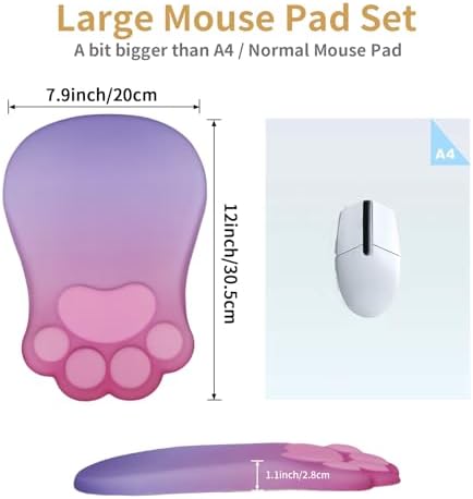 L-SPOUTTO Ergonomic Mouse Pad with Wrist Rest,Pink Mouse Pad Wrist Support - Image 4