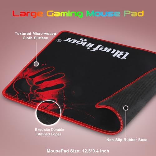 BlueFinger RGB Gaming Keyboard and Backlit Mouse and Headset Combo, USB Wired Backlit Keyboard, LED Gaming Mouse Set, Headset with Microphone for Laptop PC Computer Game and Work (White & Pink) - Image 7