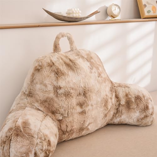 A Nice Night Khaki Reading Pillow, 18.5" Bed Wedge Pillows with Arms - Image 3