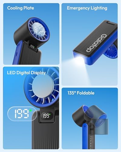 Gaiatop Portable Handheld Turbo Fan with Ice Cooler, 6000mAh, Max 32H - Image 6