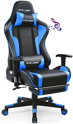 GTPLAYER Gaming Chair with Footrest Speakers Video Game Chair Bluetooth Music Heavy Duty Ergonomic Computer Office Desk Chair by GTPLAYER