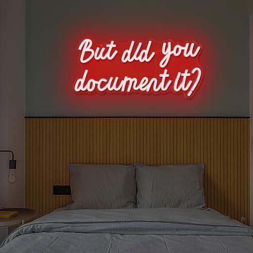 But Did You Document It Neon Sign For Wall Decor Dimmable Neon Led Sign for Bedroom Wall Light Red Neon Light Up Sign for Man Cave Decor Office Gym Living Room Decor Gifts for Boss Coworker - Image 5