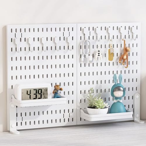 Pegboard Wall Organizer Panels.Clamp Desk, No Drilling Required, 60x40 cm Sturdy Shelf for Office & Gaming, Versatile White Storage Rack & Accessories, Ideal for Home & Workspace by Unknown
