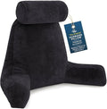 Husband Pillow XXL The Original for Adults - 30" Tall Backrest for Sitting Up in Bed - Firm Support Reading & Bed Rest Pillows for Adults, Neck Roll, Removable Cover - TV - Black by HusbandPillow